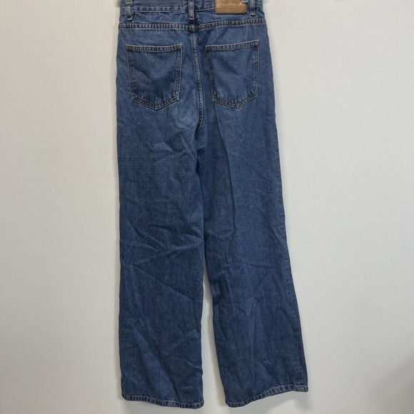 Saint & Sofia Jeans Size 26 Wide Straight Leg Hight Waist Denim Blue Medium Wash - Picture 2 of 9